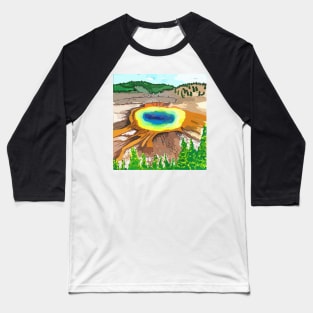 Prismatic Springs in Yellowstone National Park Baseball T-Shirt